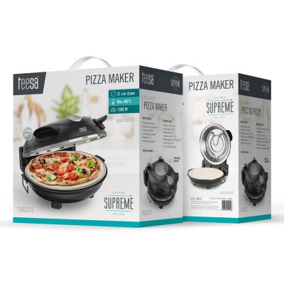 13. TEESA SUPREME pizza oven, 1200W, 32cm, viewing window, removable stone