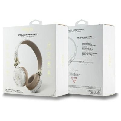4. Guess Bluetooth ENC GUBH70E4PTMH on-ear headphones white 4G Triangle Round Shape