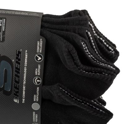 2. Skechers 6pk Unisex 1/2 Terry Crew Socks S118210-BLK Black 41-46