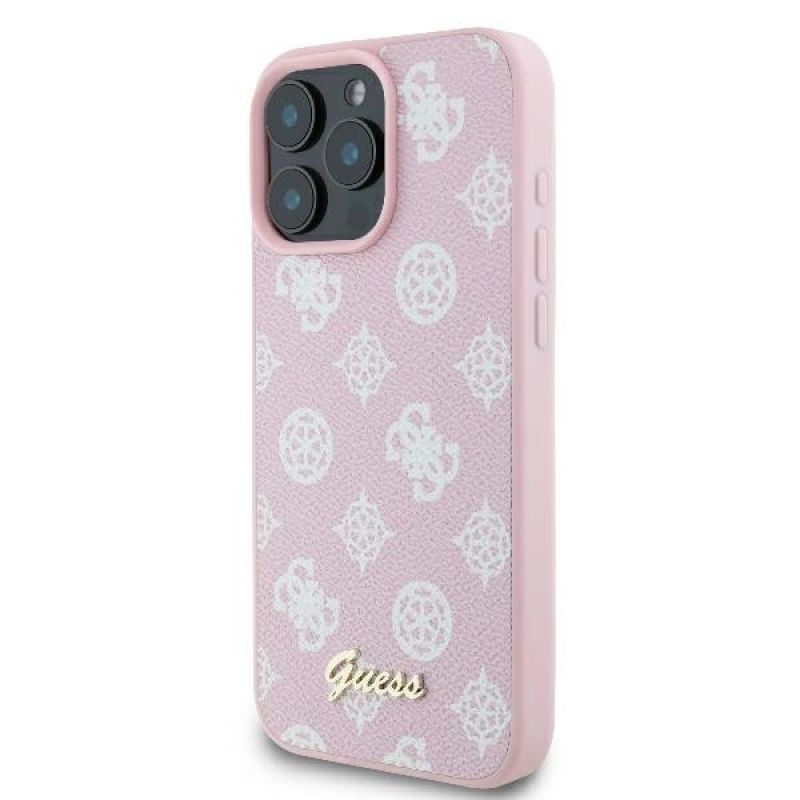 2. Guess Peony Script Logo MagSafe iPhone 16 Pro Case - Pink