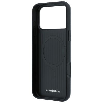 7. Mercedes Leather Semi Wrap with Iconic Line MagSafe Case for iPhone 18 Pro / 17 Pro - Dark Gray