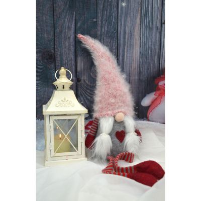 12. MRS. gnome with a fluffy hat 45+36cm