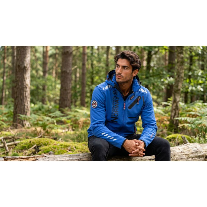 3. Men’s Softshell Jacket Geographical Norway ROYAUTE DB ROYAL BLUE BLACK MEN 068 (WY2168H/GN-ROYAL BLUE / BLACK)