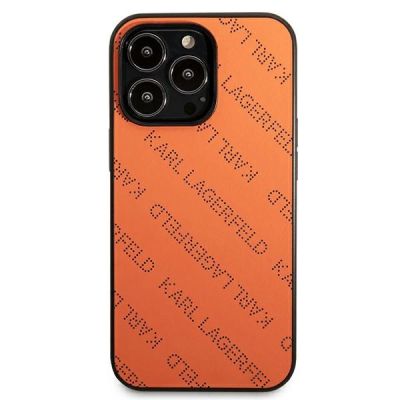 3. Karl Lagerfeld Perforated Allover iPhone 13 Pro Max 6.7" Case - Orange
