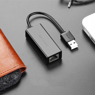 12. Ugreen external network card RJ45 - USB 2.0 100 Mbps Ethernet black (CR110 20254)
