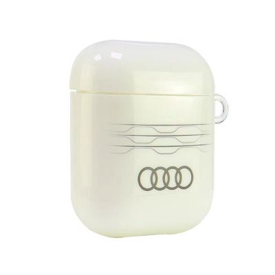4. Audi IML Geometric Pattern Case for AirPods 1 / 2 - White