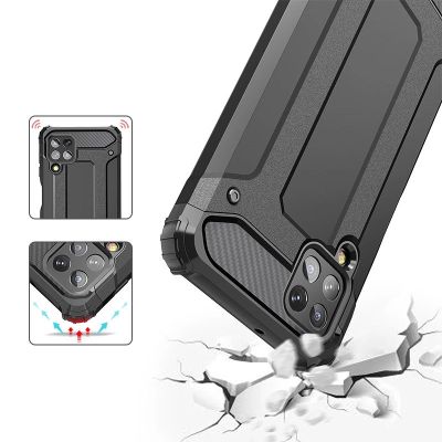 4. Hybrid Armor Case Tough Rugged Cover for Samsung Galaxy A22 4G silver