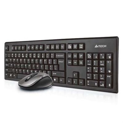 Keyboard + mouse set A4 TECH V-Track 2.4G 7100N RF Nano membrane A4TKLA41220 (USB 2.0; black; optical)