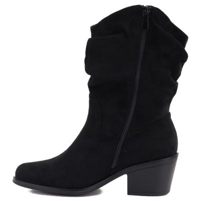 8. Women's ankle boots, ruffled cowboy boots, black, Vinceza HX27-16536