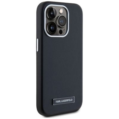 4. Karl Lagerfeld FW Metal Plate MagSafe iPhone 15 Pro Max Case - Black
