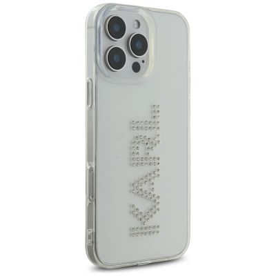 4. Karl Lagerfeld IML Rhinestones Logo iPhone 16 Pro Case - Clear