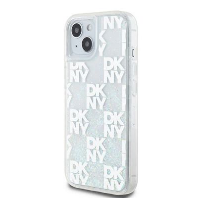 2. DKNY Liquid Glitter Multilogo case for iPhone 15 / 14 / 13 - white