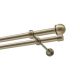 DOUBLE CURTAIN ROD Ø 19 MM ANTIQUE BRASS 480 CM KNOB MAX KOWALSKI
