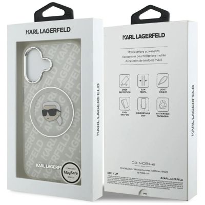 8. Karl Lagerfeld IML Karl Head Logo MagSafe iPhone 17 Case - Gray