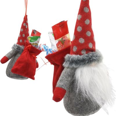 3. DECORATIVE SANTA CLAUS WITH GIFT BAG 20CM RED