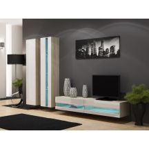 VIGO NEW 180/40/30 bookcase, Sonoma oak/gloss white