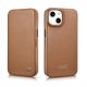 28. iCarer CE Premium Leather Folio Case iPhone 14 Plus Magnetic Flip Leather Folio Case MagSafe Brown (WMI14220715-BN)