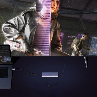 4. Ugreen multi-functional HUB USB Type C - 3x USB 3.2 Gen 1 / HDMI 4K 60Hz / SD and TF card reader gray (60383 CM511)