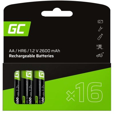 3. 16x Rechargeable Batteries AA R6 2600mAh Ni-MH Green Cell Rechargeable Batteries