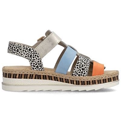 2. Rieker V7904-90 Women's Leather Wedge Sandals