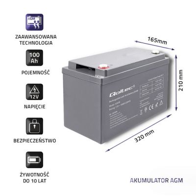 3. Qoltec 53038 maintenance-free battery