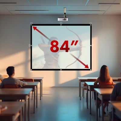 2. MACLEAN PROJECTION SCREEN 84", 175X131CM, 25MM BORDER 4:3, TENSION HOOKS MC-166
