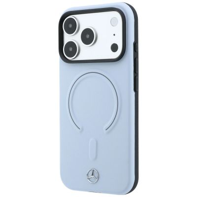 2. Mercedes Leather 3D MagSafe Case for iPhone 18 Pro / 17 Pro - Blue