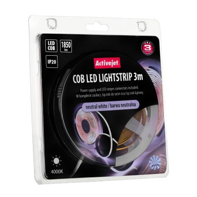 2. 3m COB LED strip with power supply, neutral color, IP20