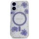 3. Guess Resin Flowers Glitter MagSafe case for iPhone 16 - purple