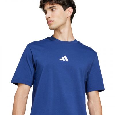 5. Men's adidas Essentials Small Logo Single Jersey T-shirt blue JF1093