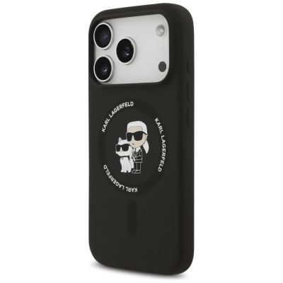 2. Karl Lagerfeld Silicone Karl&Choupette Ring MagSafe Case for iPhone 17 Pro Max - Black