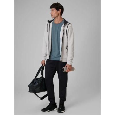 3. Men's regular training sweatshirt made of structured knit fabric 4F 4FWAW26TFSWM0891-11S