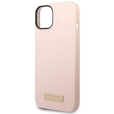 6. Guess GUHMP14MSBPLP iPhone 14 Plus 6.7 "pink / pink hard case Silicone Logo Plate MagSafe