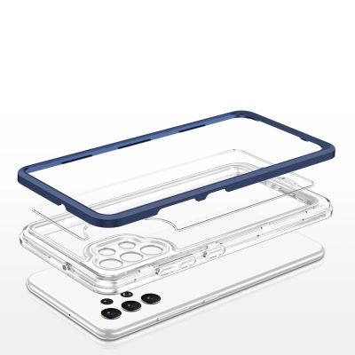 5. Clear 3in1 Case for Samsung Galaxy A32 5G Frame Gel Cover Blue