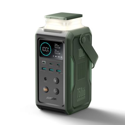 6. Powerbank Joyroom JR-PBF10 75000mAh 100W 3x USB-C 3x USB-A with foldable flashlight and handle - green