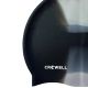 5. Crowell Multi Flame Silicone Swimming Cap, Black and Gray, Col. 16