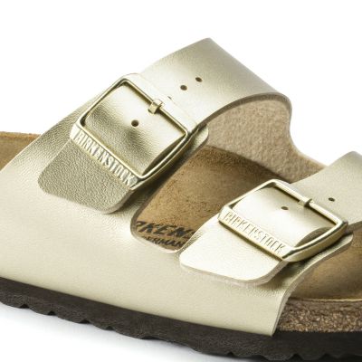 3. Birkenstock Arizona Birko-Flor Gold women's flip-flops regular wide (1016110)