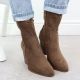 7. Women's openwork cowboy boots, suede, brown, S.Barski HY52-514