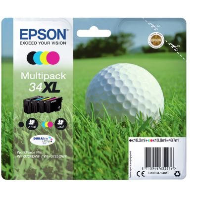 2. Epson Golf ball Multipack 4-colors 34XL DURABrite Ultra Ink