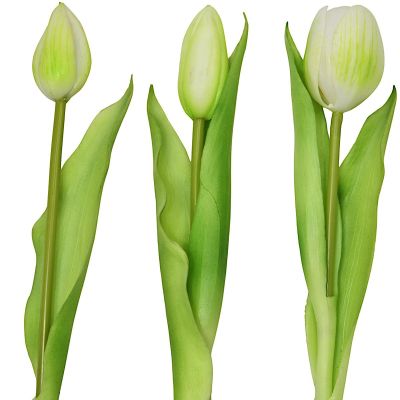 15. BOUQUET OF 7 WHITE TULIPS 31 CM LIFE-LIKE SPRING DECORATION