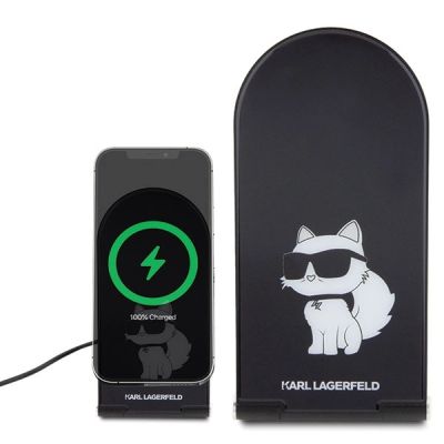 2. Karl Lagerfeld Choupette MagSafe induction charger 15W, foldable 2in1 - black