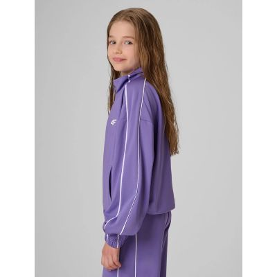 5. Girls' loose sports sweatshirt without hood 4F 4FJRSS26TSWSF3057-51S