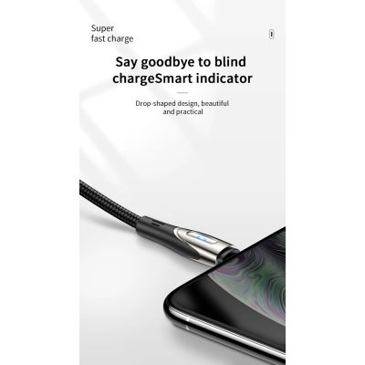 11. Joyroom Sharp Series S-M411 USB-A / micro USB 3A 1.2m Cable with Charging Indicator - Black