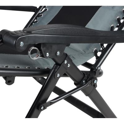 17. FOLDABLE GARDEN DECHAIR MULTIFUNCTIONAL 162X52/65X110CM BLACK AND GREY