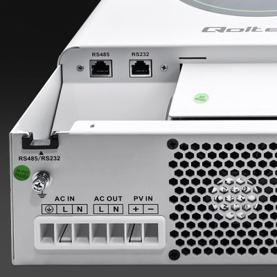 6. Qoltec Hybrid Off-Grid Solar Inverter 3500W | 100A | 24V | MPPT | BMS | Wi-Fi option | Sinus | Power factor 1.0