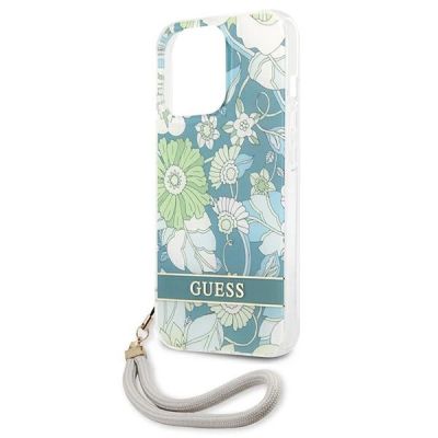 6. Guess GUHCP13XHFLSN iPhone 13 Pro Max 6.7" green/green hardcase Flower Strap