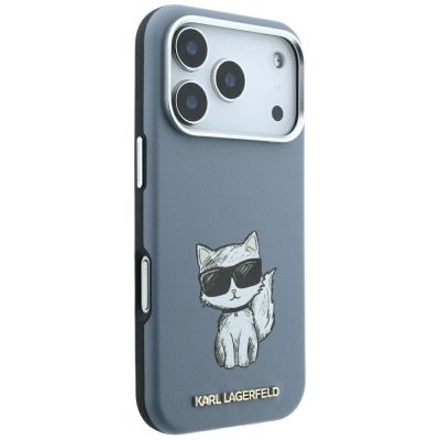 4. Karl Lagerfeld Smooth Choupette Sketch MagSafe case for iPhone 18 Pro / 17 Pro - light blue