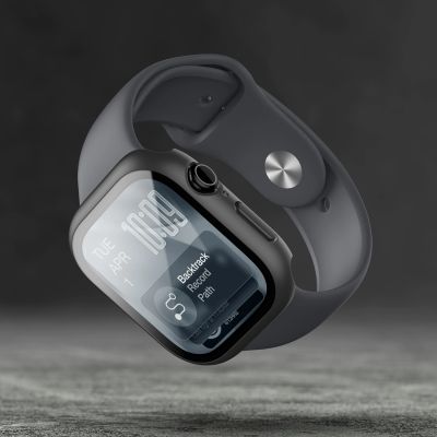 7. AmazingThing Radix Glass Screen Protector with Case for Apple Watch Series 11 46mm - Black