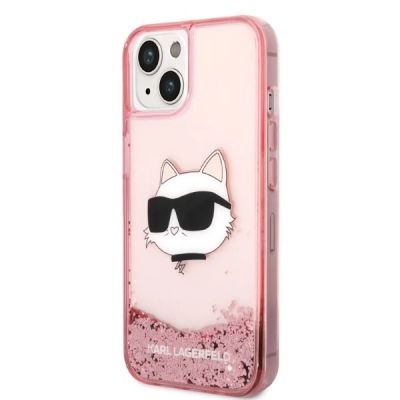 2. Karl Lagerfeld Glitter Choupette Head case for iPhone 14 Plus - pink