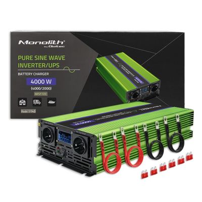 10. QOLTEC MONOLITH VOLTAGE CONVERTER | BATTERY CHARGING | UPS | 2000W | 4000W | 12V TO 230V | PURE SINE | LCD